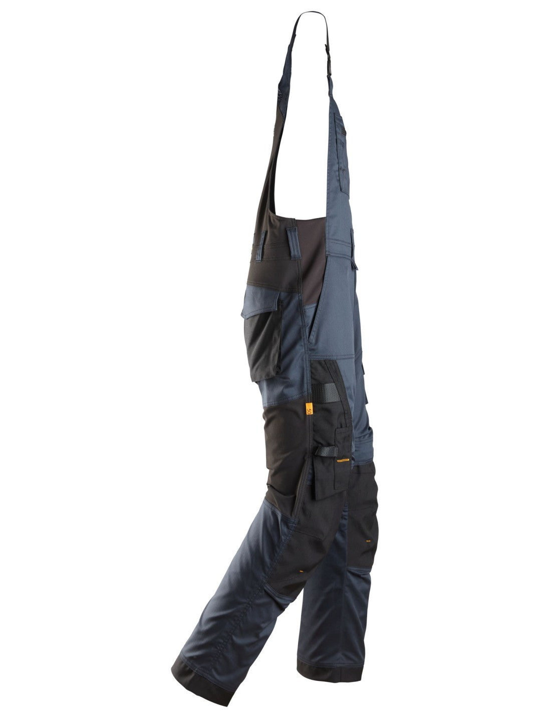 Pantaloni de lucru cu pieptar, stretch, Snickers Workwear, AllroundWork, 6051, Navy/Black