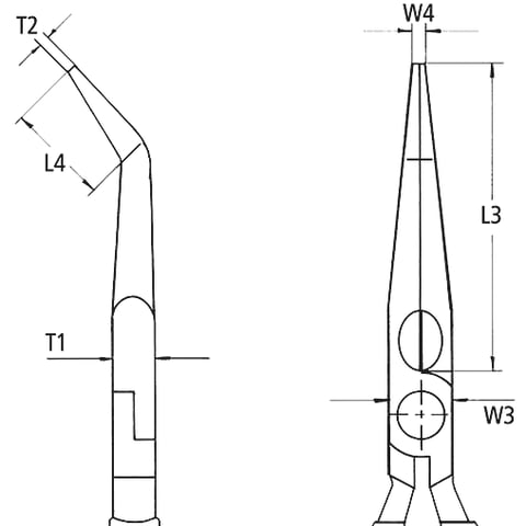 Clești cu vârf tip cocoș (Stork Beak) KNIPEX 2621200