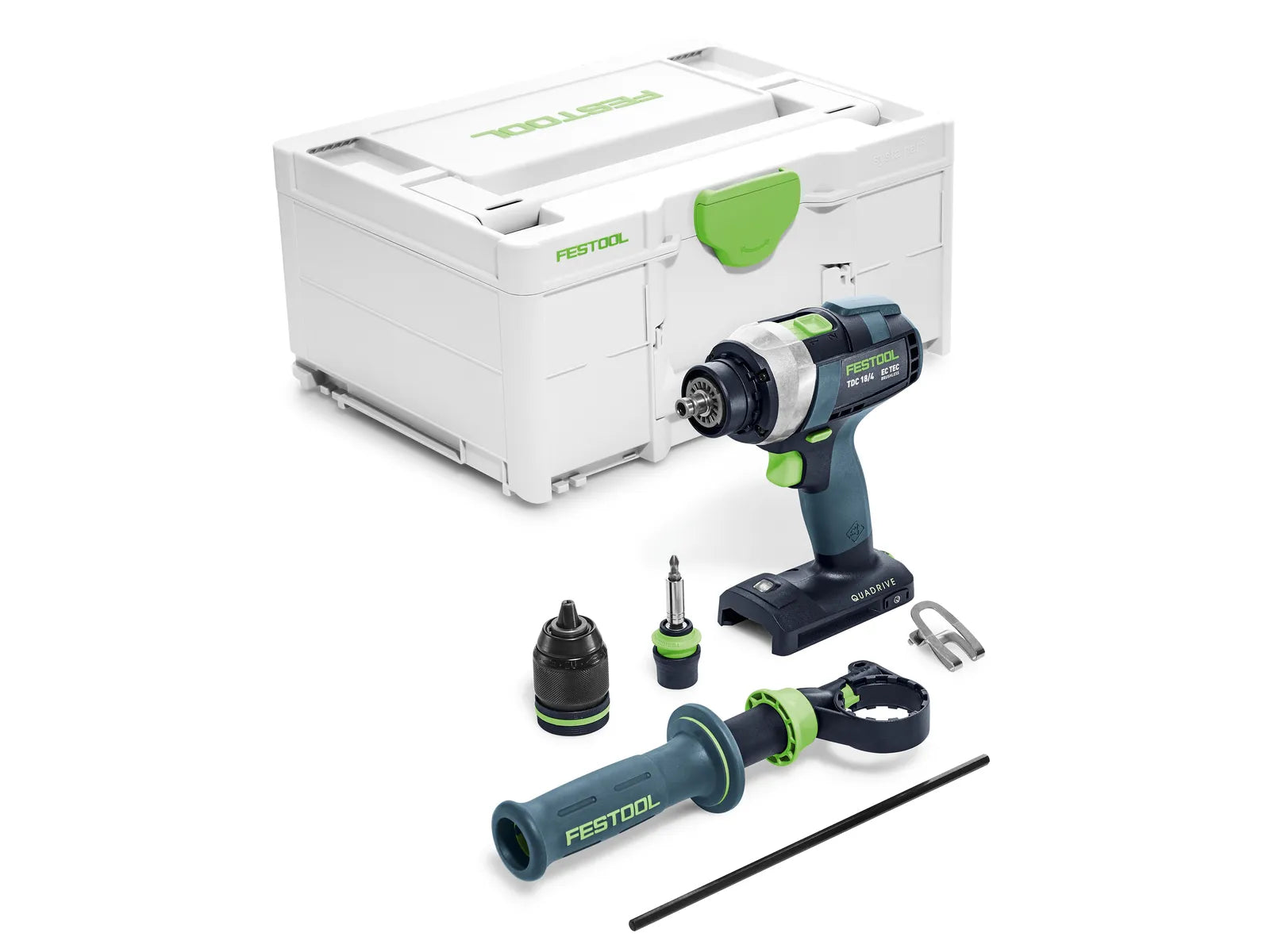 Mașină de găurit și înșurubat cu acumulator, 18V, Festool QUADRIVE TDC 18/4 I-Basic, cod 575601