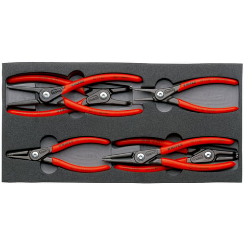 Set clești siguranțe de precizie 6 piese în tavă spumă KNIPEX 002001V02