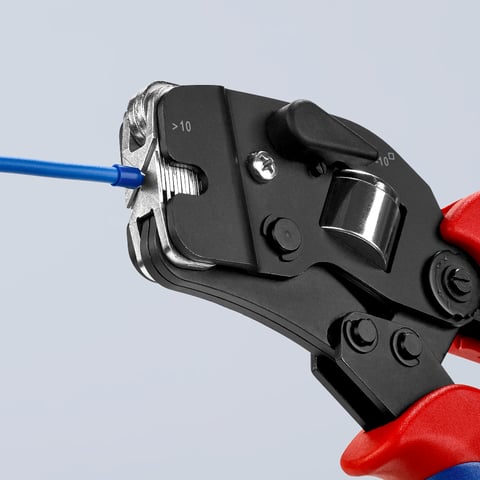 Clești autoajustabili crimpare mansoane cu încărcare frontală KNIPEX 975309