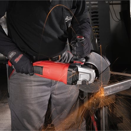 Polizor unghiular 230 mm 2200 W cu mâner anti-vibrații Milwaukee AGV22-180E, cod 4933431820