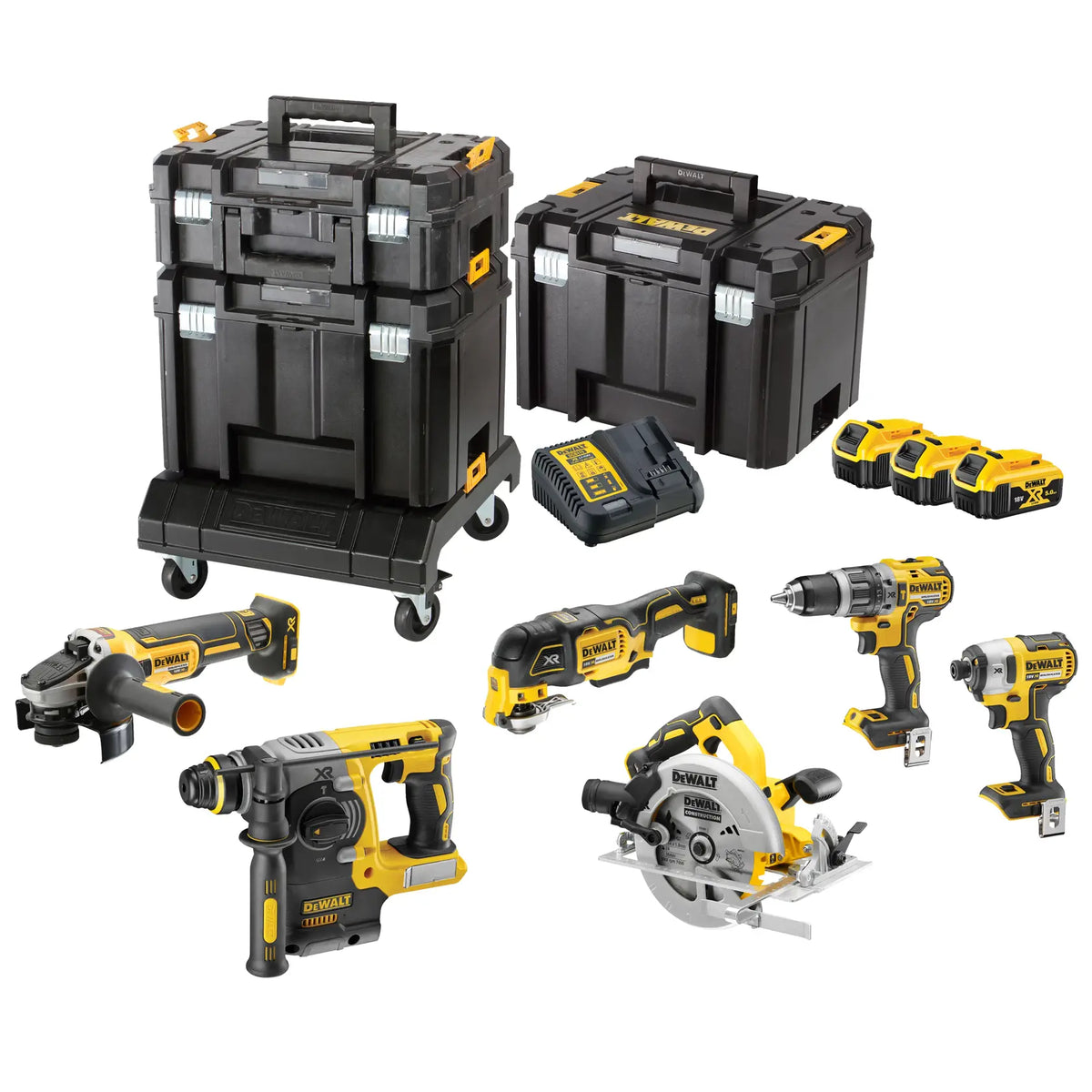 Set combinat DeWalt XR 18 V cu 6 scule, 3 x 5 Ah – DCK685P3T-QW