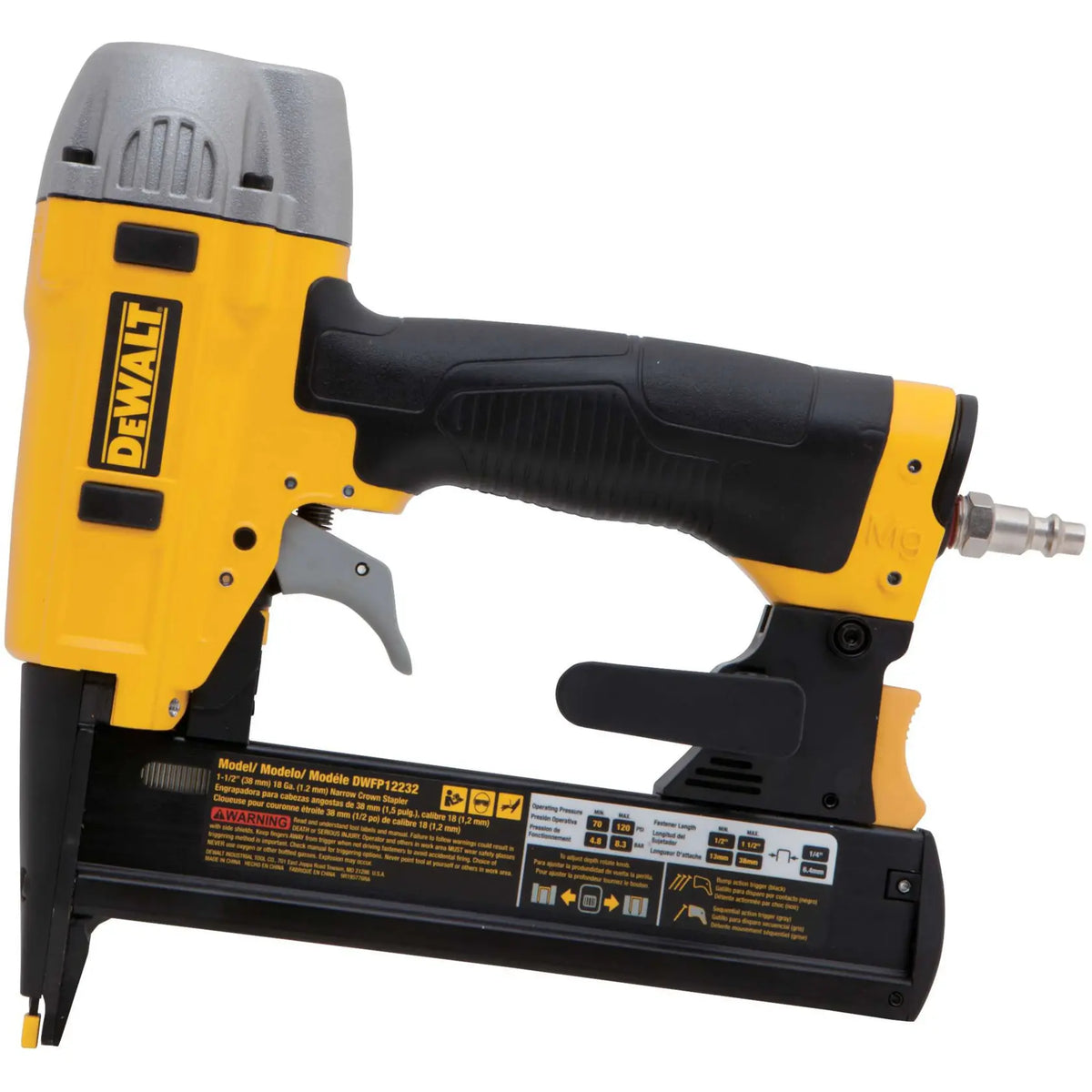 Capsator pneumatic DeWalt pentru cuie tip brad, 18G, 50 mm – DPN1850-XJ
