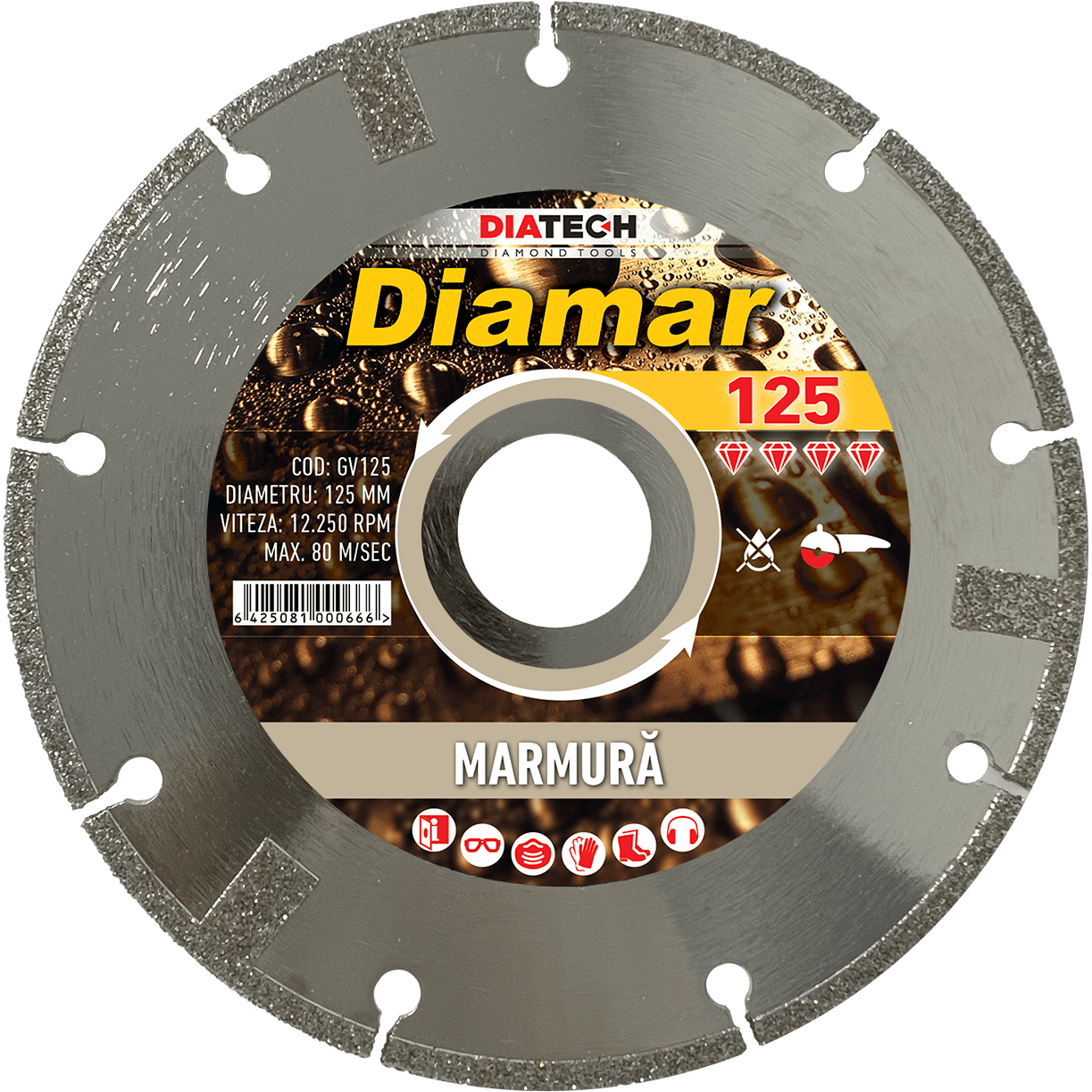 Disc diamantat pentru marmură Diatech DIAMAR, 125-230 mm - BIG STORE (Dynamic Tools SRL)