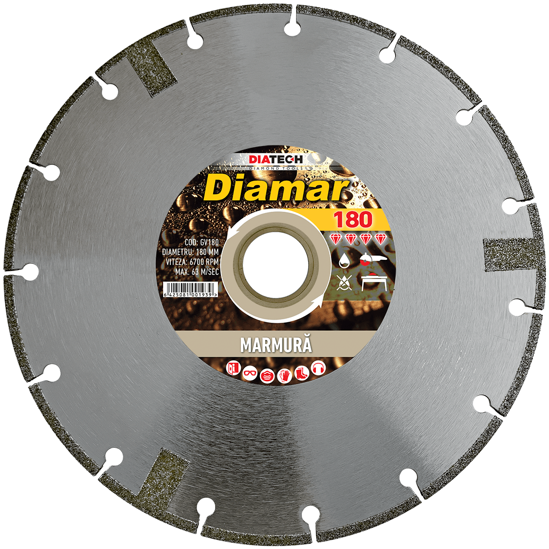 Disc diamantat pentru marmură Diatech DIAMAR, 125-230 mm - BIG STORE (Dynamic Tools SRL)