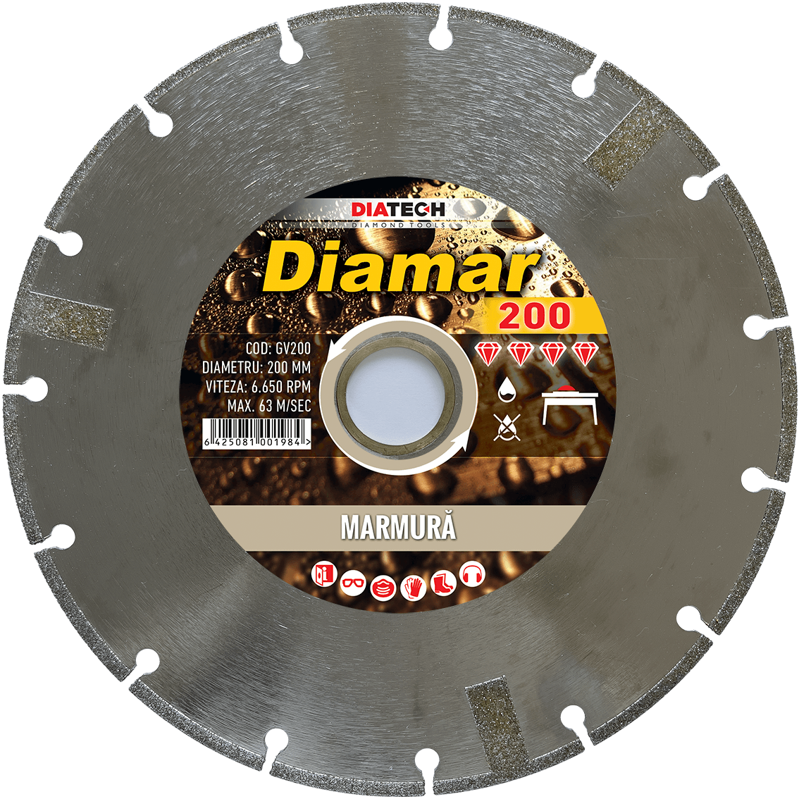 Disc diamantat pentru marmură Diatech DIAMAR, 125-230 mm - BIG STORE (Dynamic Tools SRL)