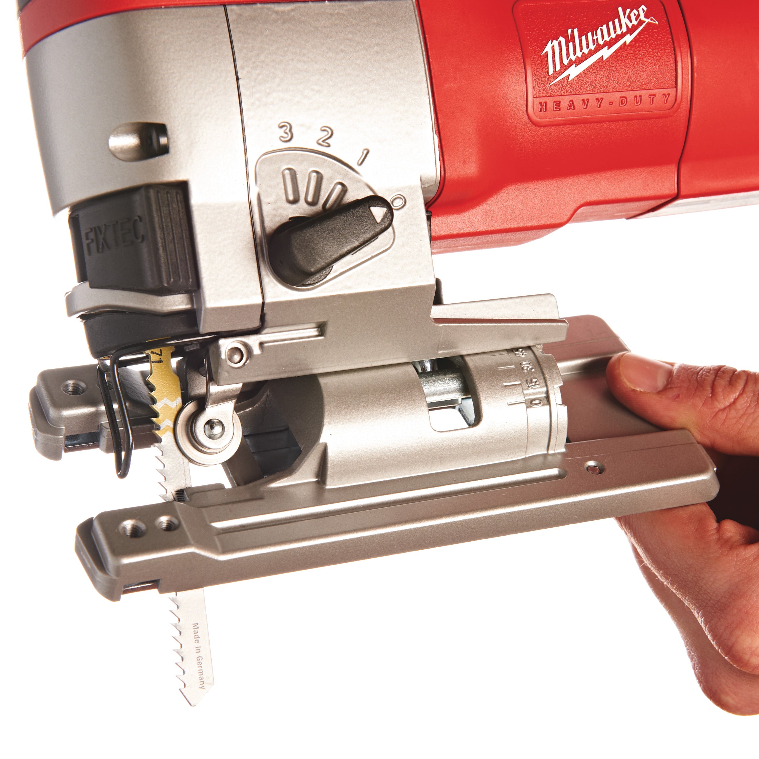 Fierăstrău pendular Heavy Duty, cu mâner superior Milwaukee JSPE 135 TX, cod 4933500568
