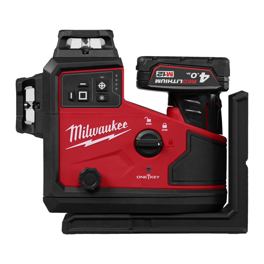 Nivelă laser verde 360° cu 3 planuri Milwaukee M12™ A3PLO-0C, fără acumulator, fără încărcător, 1 x cutie plastic, cod 4933499001