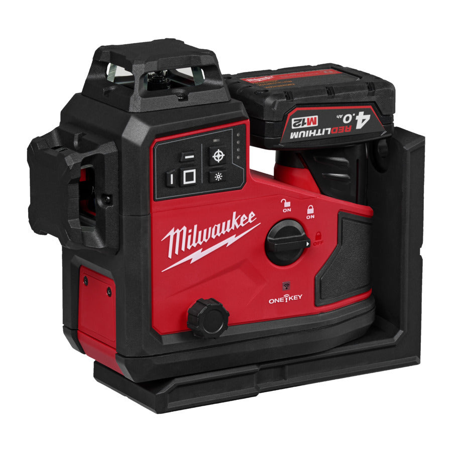 Nivelă laser verde 360° cu 3 planuri Milwaukee M12™ A3PLO-0C, fără acumulator, fără încărcător, 1 x cutie plastic, cod 4933499001