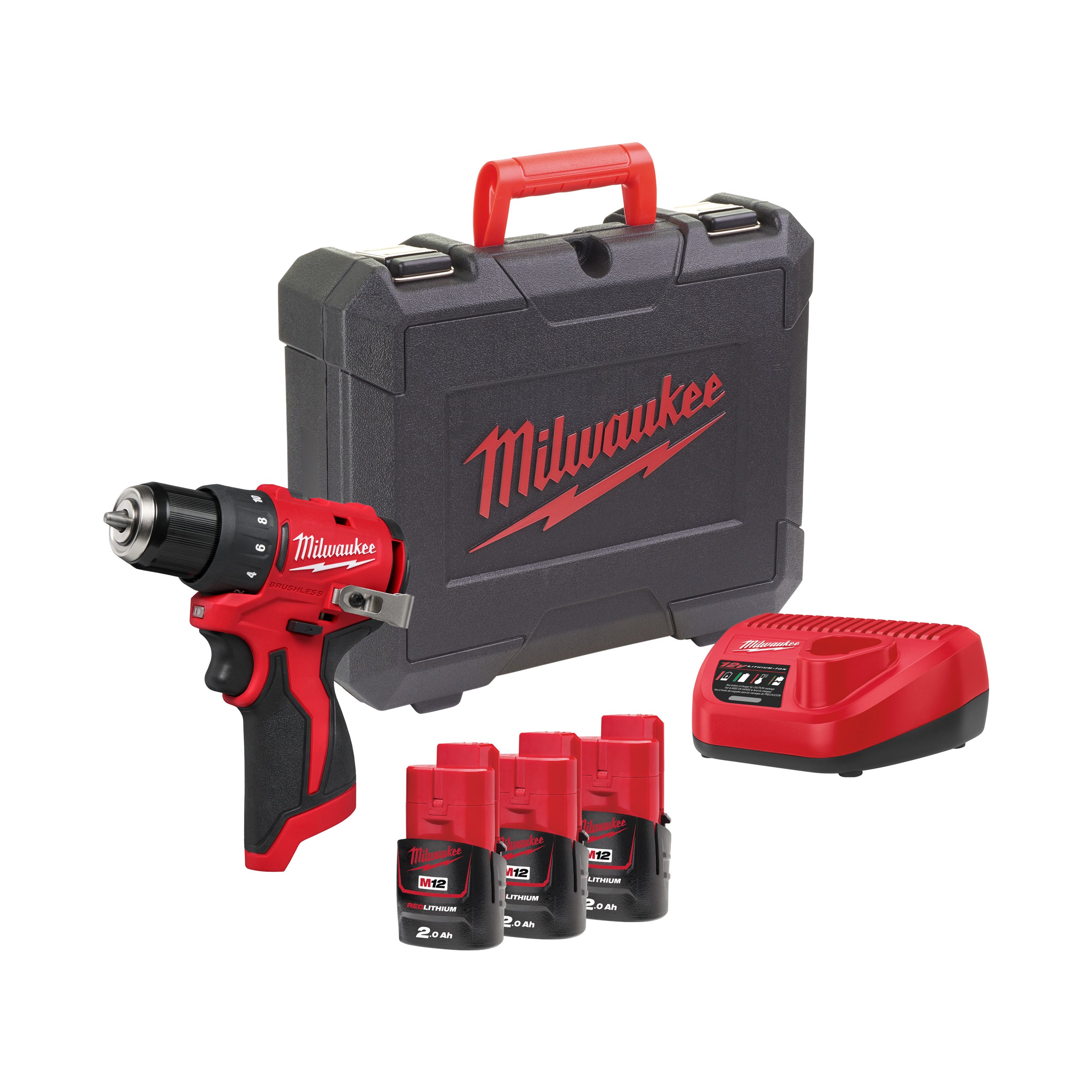 Mașină compactă de găurit, fără perii Milwaukee M12 BLDDRC-203C, cod 4933499685