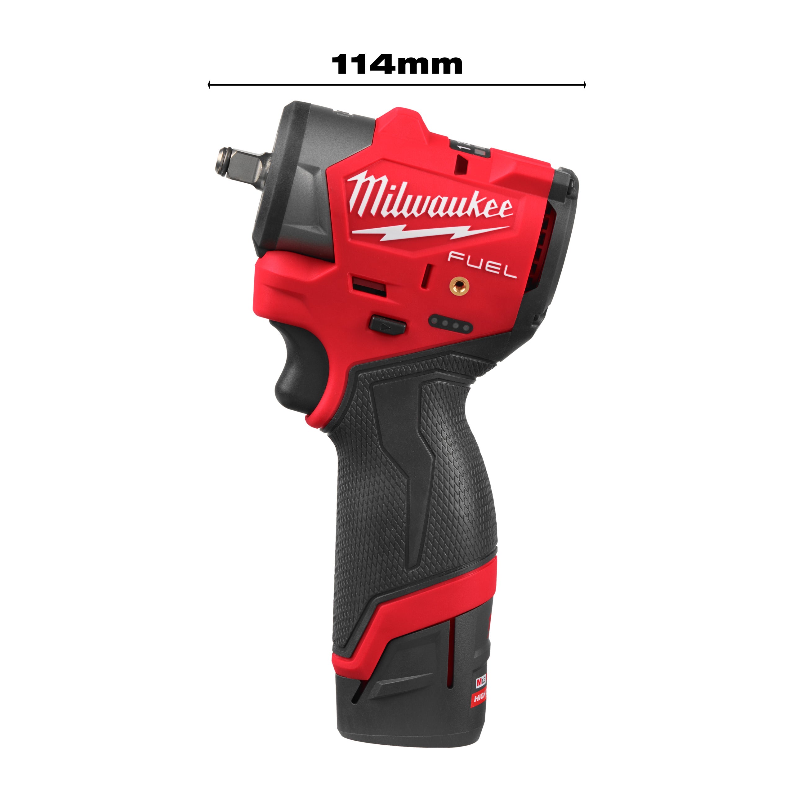 Cheie sub-compactă de impact ⅜″ Milwaukee M12 FSCIWF38-252X FUEL™ cu inel de fixare, cod 4933498970