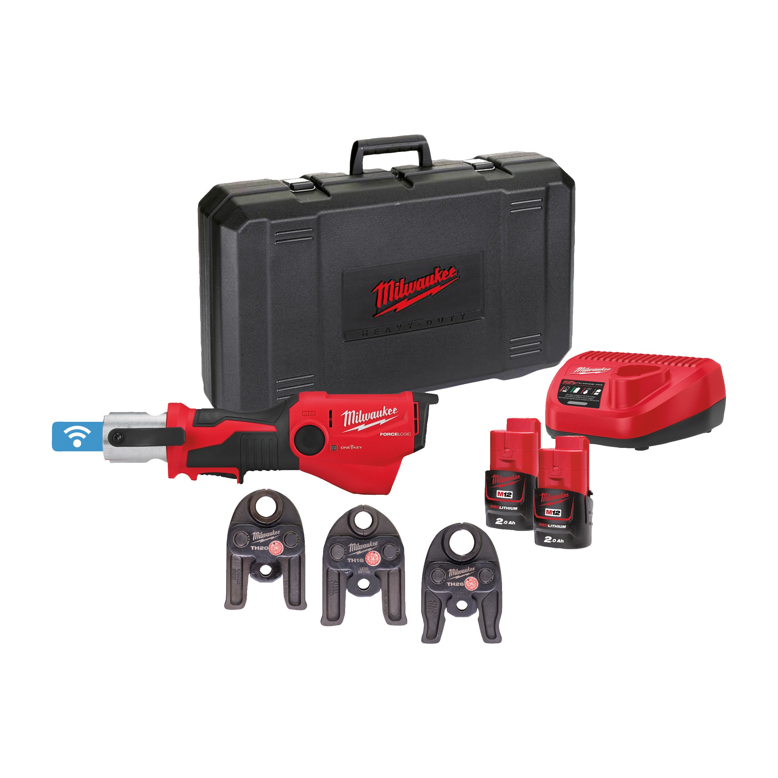 Presă hidraulică Milwaukee M12 ONEHPT-202C TH-Set FORCE LOGIC™ ONE-KEY™ sub-compactă, cod 4933481036