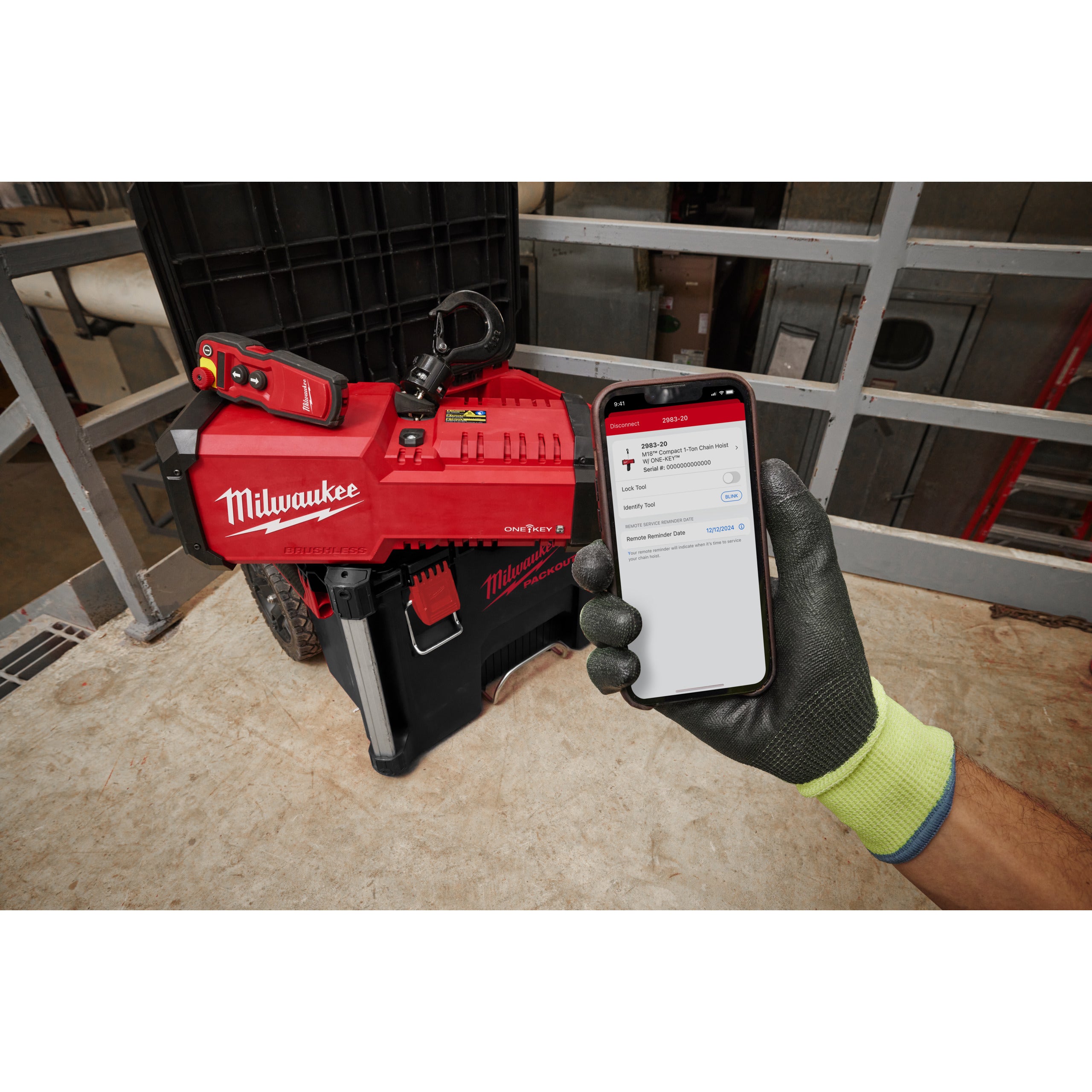 Sculă pentru manipularea materialelor Electropalan 1 tonă Milwaukee M18 BLCHTO-121 ONE-KEY™, cod 4933500224