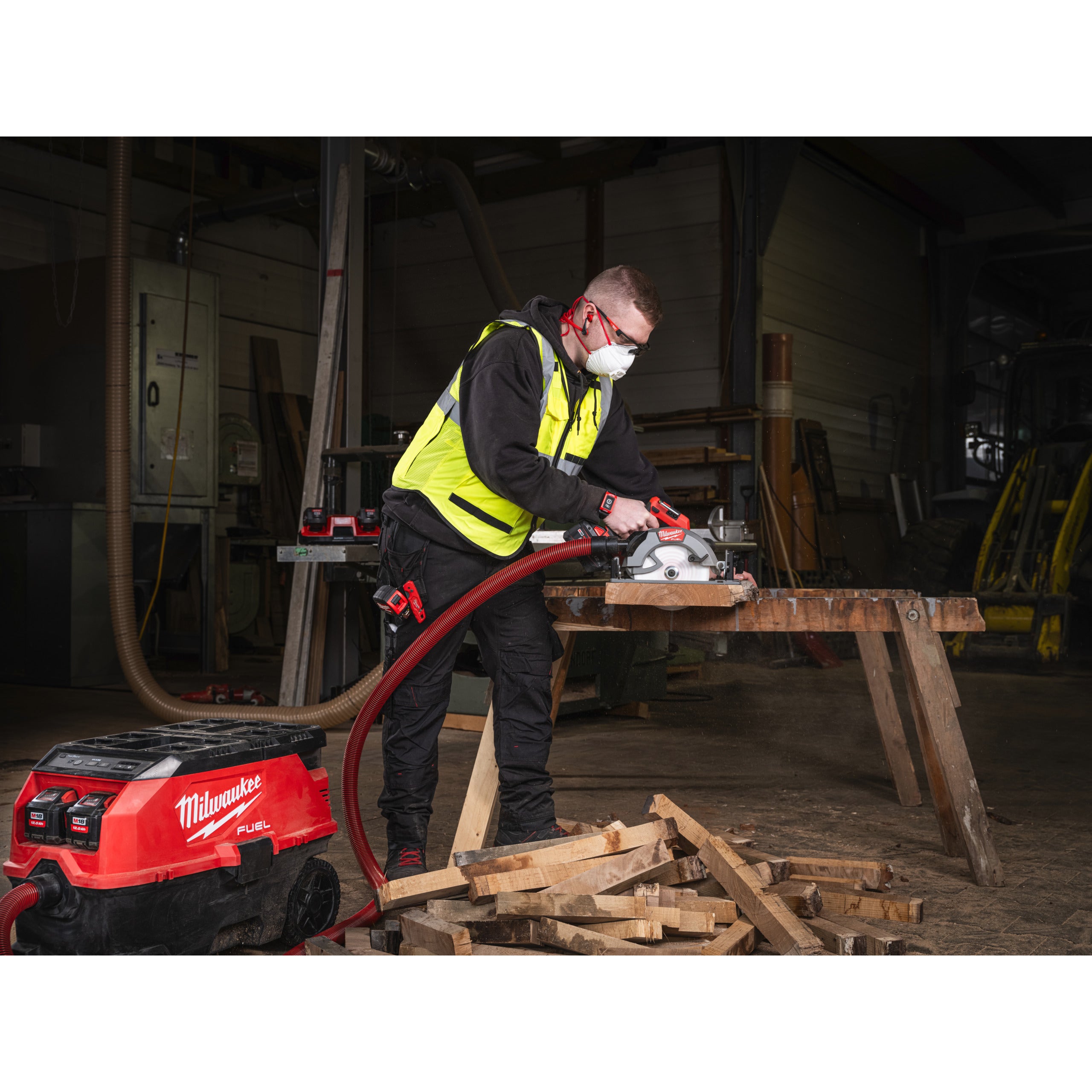 Fierăstrău circular Milwaukee M18 FCS66GR3-121C FUEL™ compatibil cu șina de ghidare, cod 4933493492