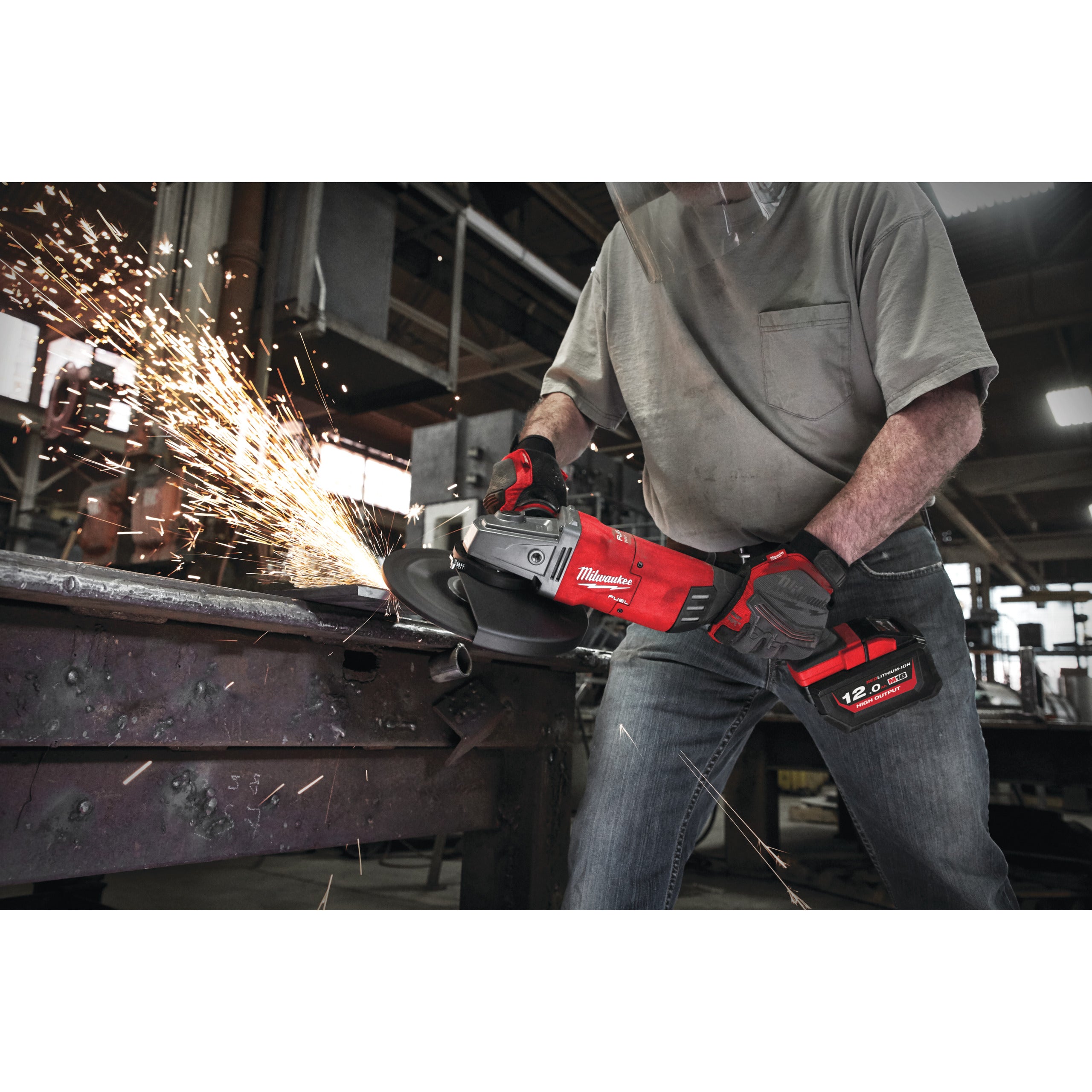 Polizor unghiular 230 mm cu comutator tip clapetă Milwaukee M18 FLAG230XPDB-121C FUEL™, cod 4933499241