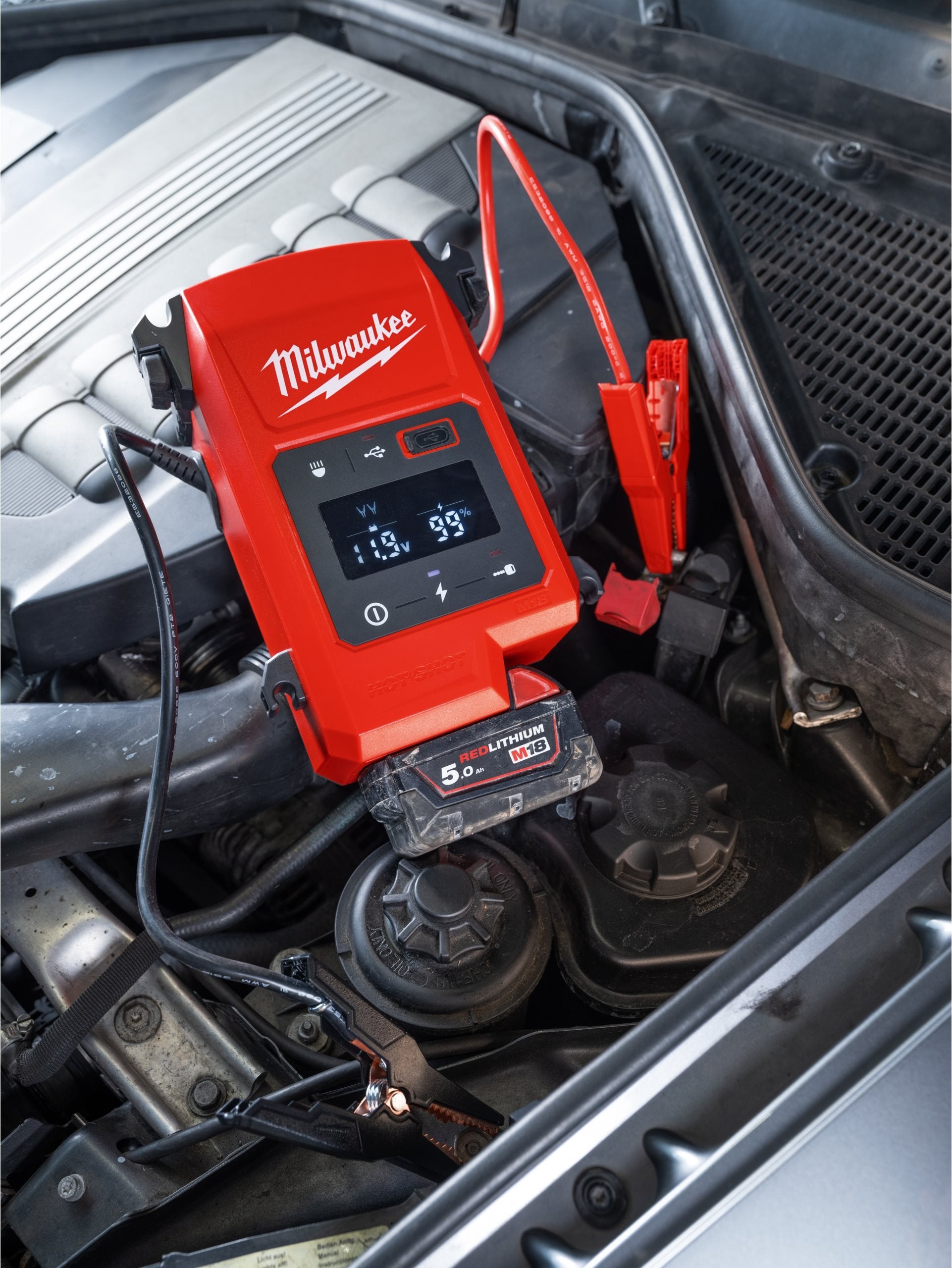 Robot de pornire / Tester baterii auto Milwaukee M18 JS2000-0, 2000Ah, fără încărcător și acumulator, cod 4933498026