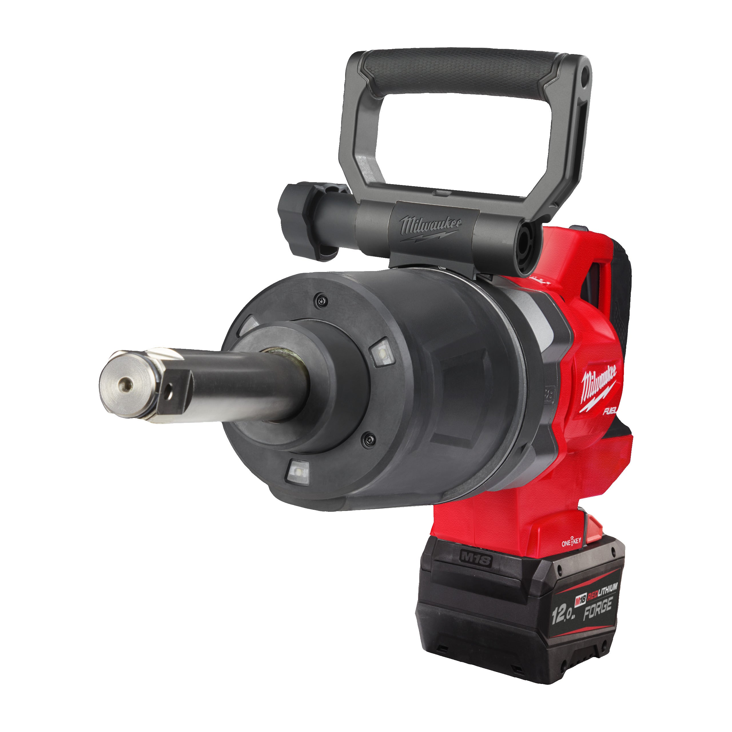 Cheie de impact 1″ ONE-KEY™ Milwaukee M18 ONEFHIWF1D-121C FUEL™ cu mâner-D, cuplu ridicat, inel de fixare și gât lung, cod 4933499251