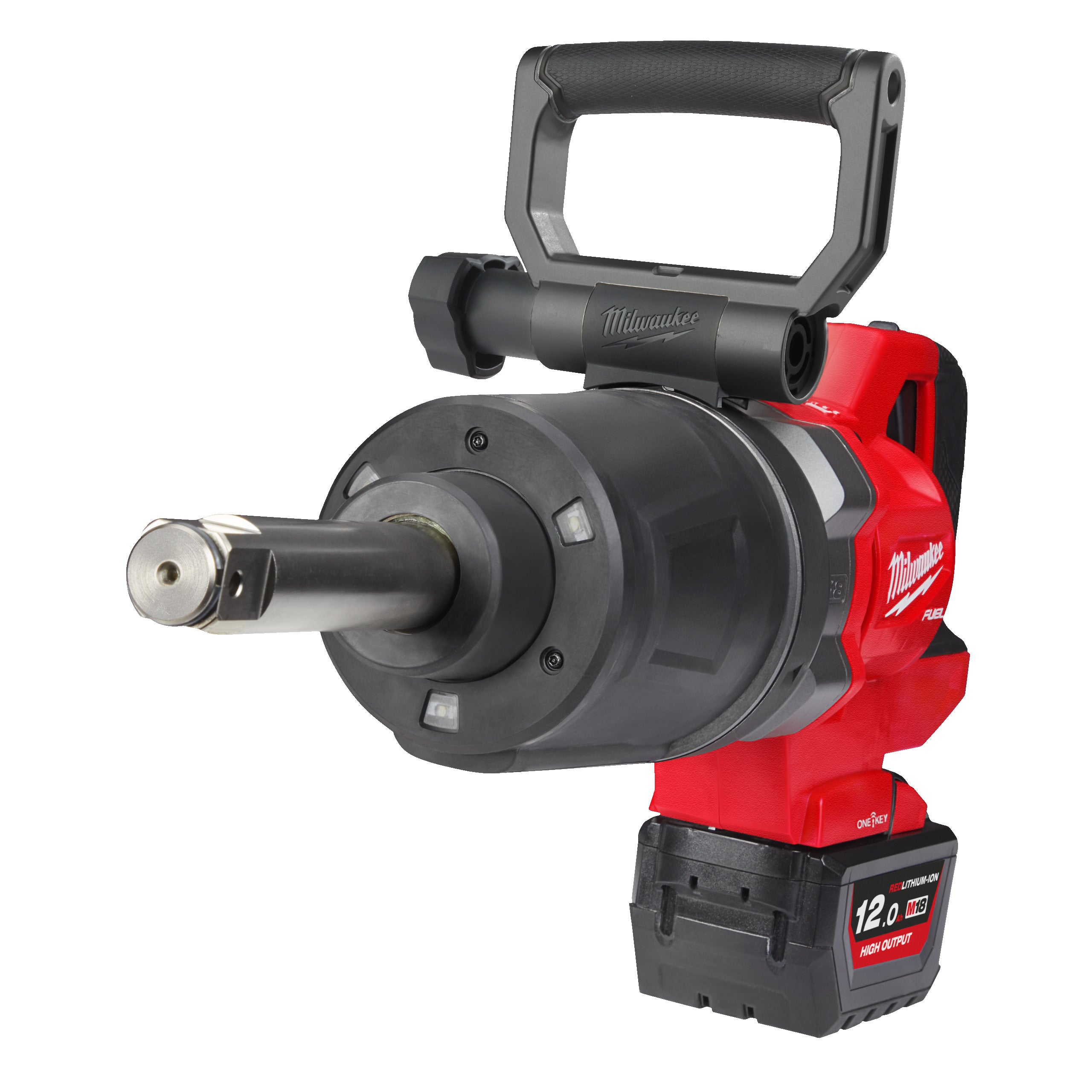 Cheie de impact 1″ ONE-KEY™ Milwaukee M18 ONEFHIWF1D-121C FUEL™ cu mâner-D, cuplu ridicat, inel de fixare și gât lung, cod 4933499251