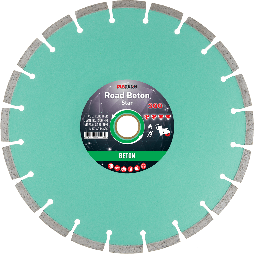 Disc diamantat pentru beton Diatech ROAD STAR, 300-450mm - BIG STORE (Dynamic Tools SRL)