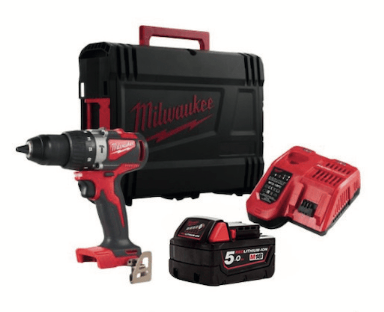 Mașină de găurit cu percuție, cu motor fără perii M18™ Milwaukee M18BLPD2-501X, 1 x acumulator M18 B5 + 1 x încărcător M12-18 FC + 1 x cutie HD, cod 4933464516-501X - BIG STORE (Dynamic Tools SRL)