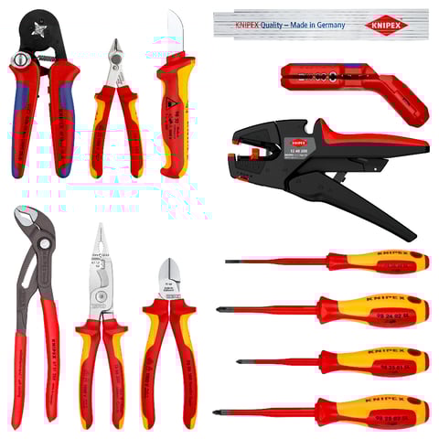 Geantă de scule „Compact” Knipex pentru instalații electrice, 14 bucăți, cod 002111