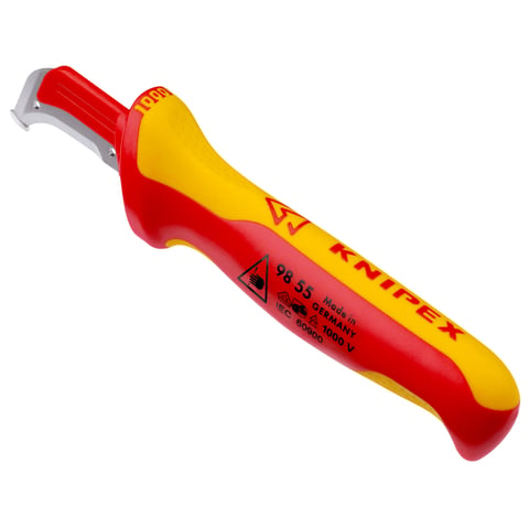 Cuțit de decapare Knipex VDE cu sabot de glisare, 180MM, cod 9855