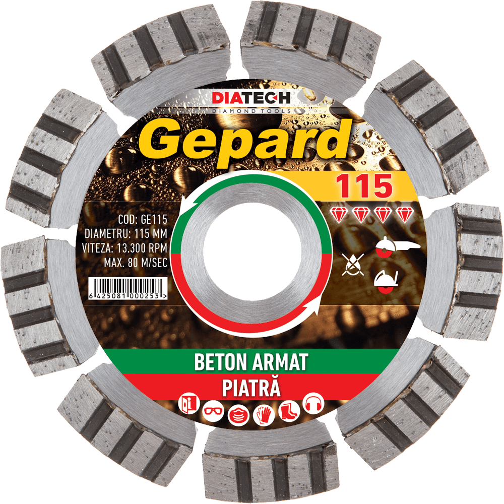 Disc diamantat pentru beton armat Diatech GEPARD, 115-400mm - BIG STORE (Dynamic Tools SRL)