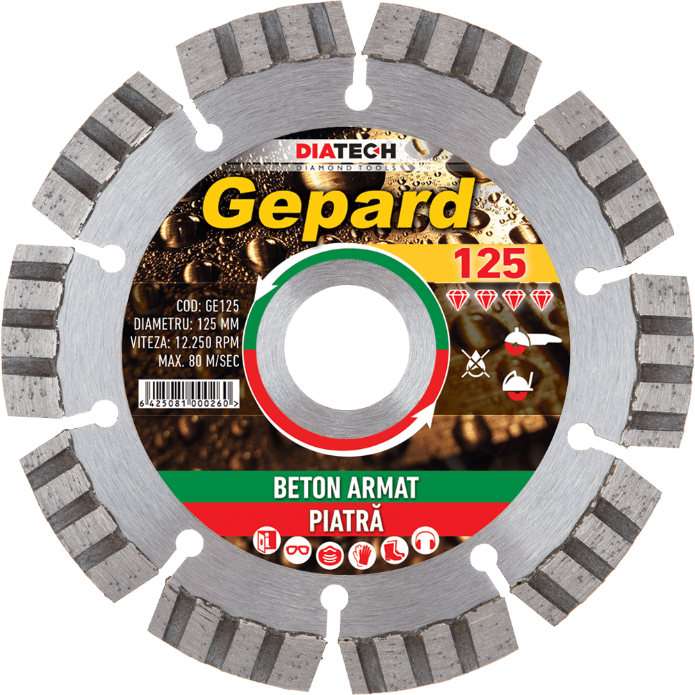 Disc diamantat pentru beton armat Diatech GEPARD, 115-400mm - BIG STORE (Dynamic Tools SRL)