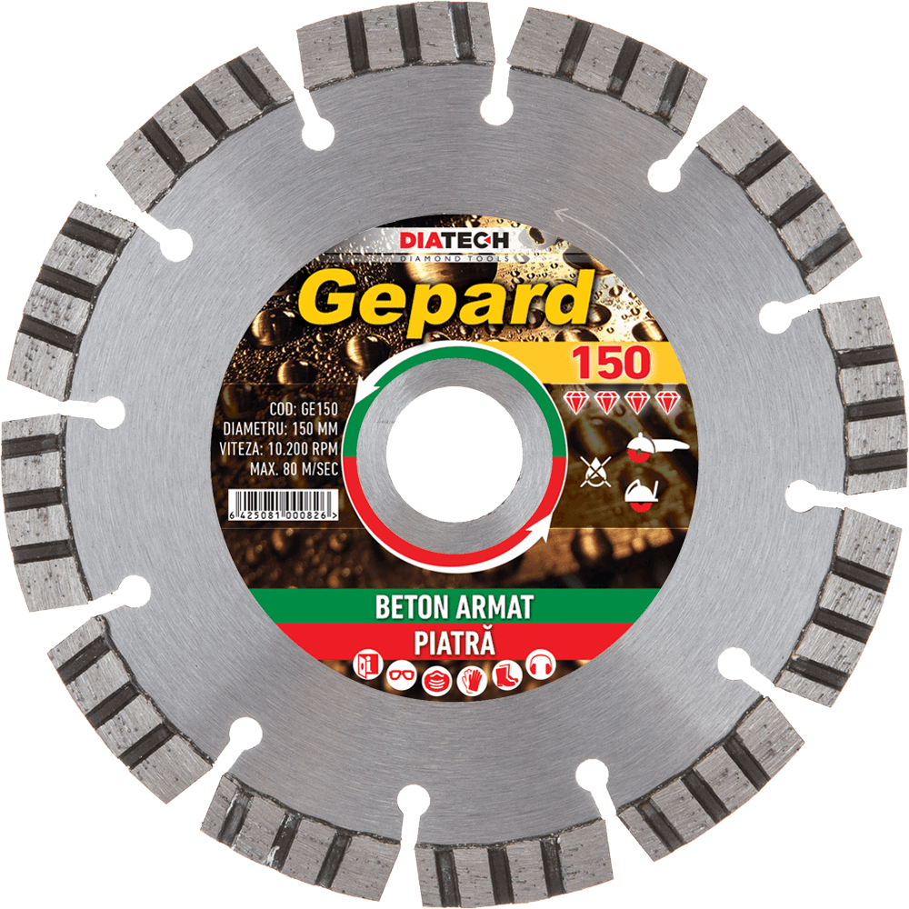 Disc diamantat pentru beton armat Diatech GEPARD, 115-400mm - BIG STORE (Dynamic Tools SRL)