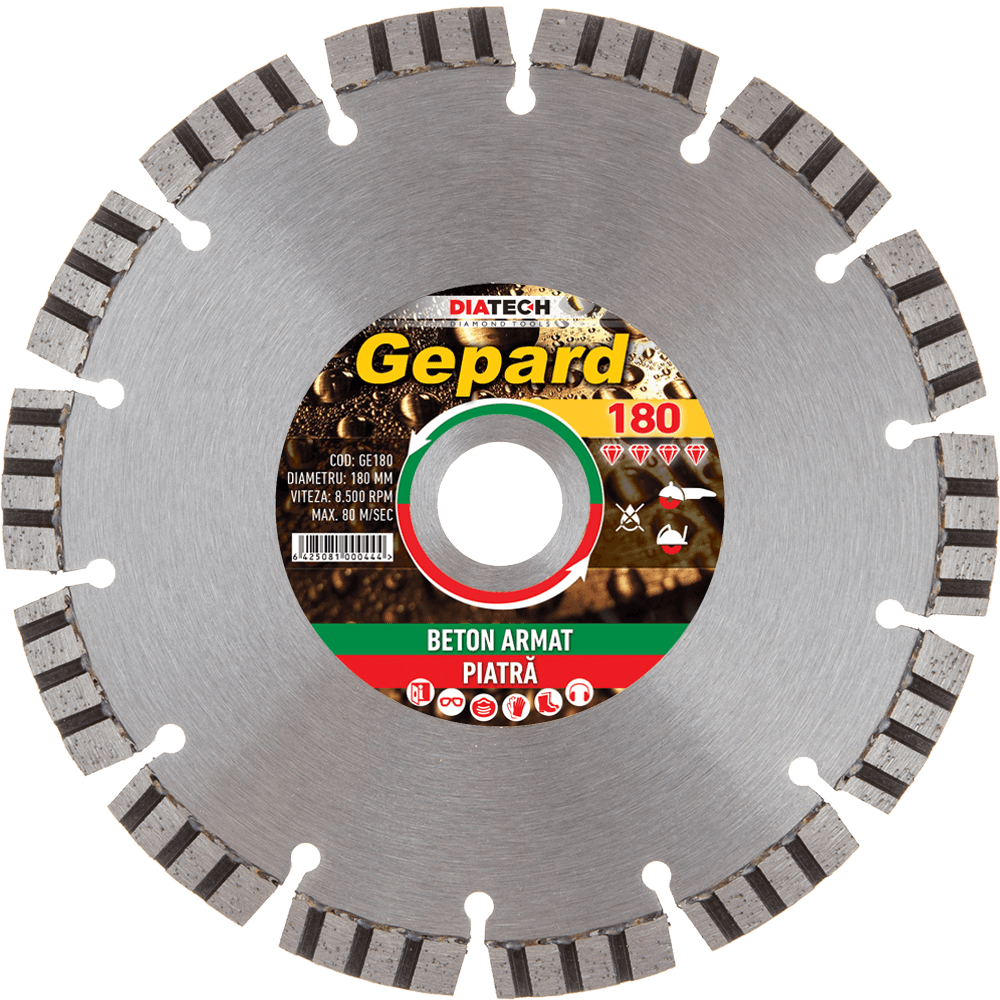 Disc diamantat pentru beton armat Diatech GEPARD, 115-400mm - BIG STORE (Dynamic Tools SRL)