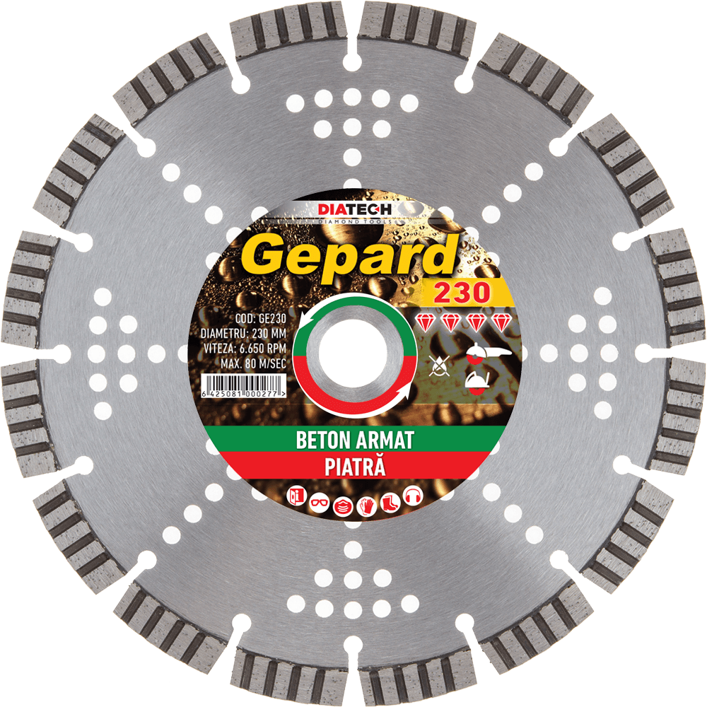 Disc diamantat pentru beton armat Diatech GEPARD, 115-400mm - BIG STORE (Dynamic Tools SRL)