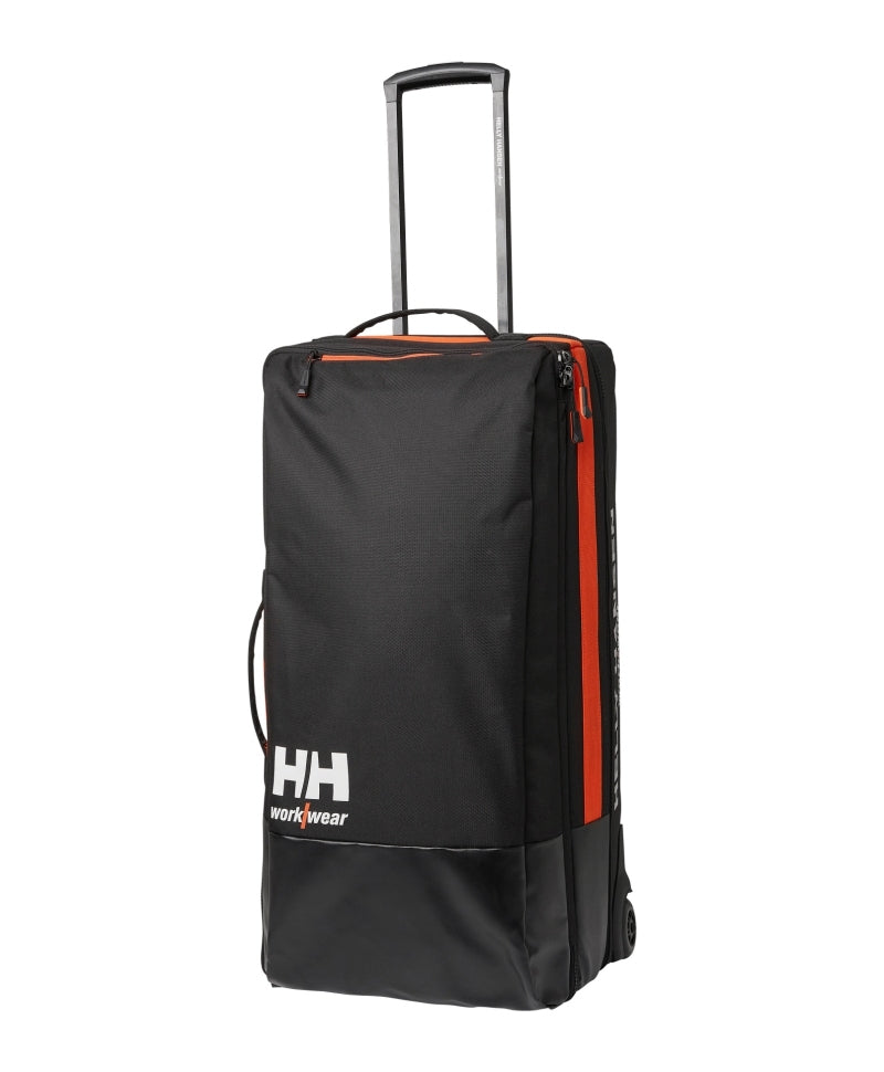 Geantă de voiaj cu role Helly Hansen Kensington 95 litri, 5 compartimente, impermeabilă, neagră, STD