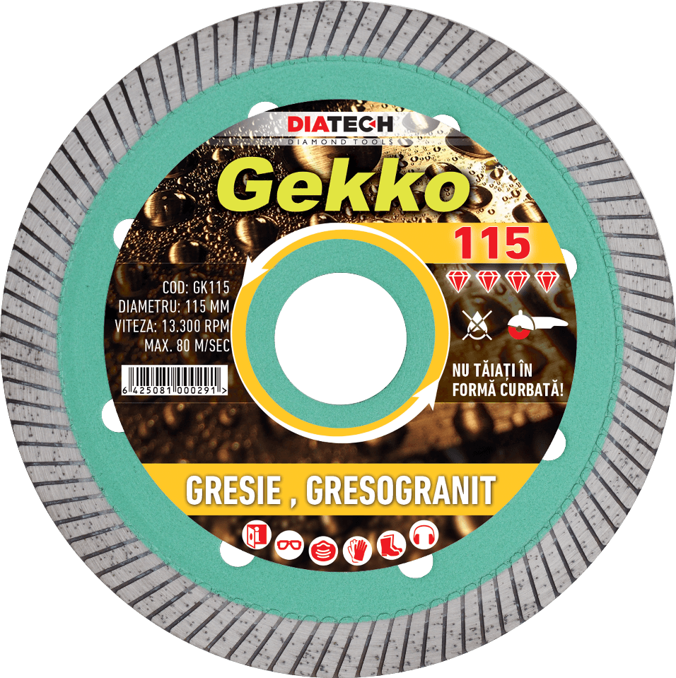 Disc diamantat pentru gresie Diatech GEKKO, 115-350mm - BIG STORE (Dynamic Tools SRL)