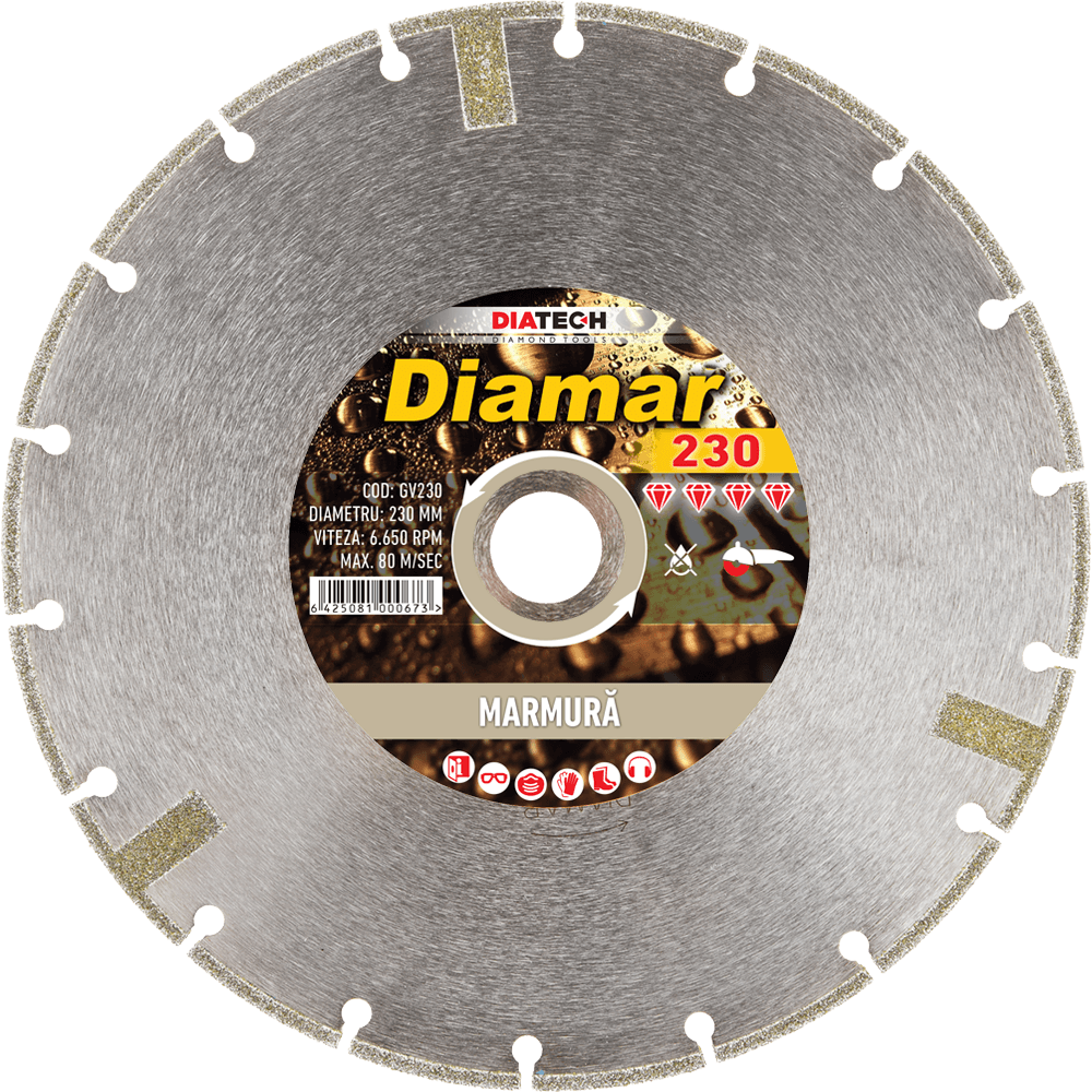 Disc diamantat pentru marmură Diatech DIAMAR, 125-230 mm - BIG STORE (Dynamic Tools SRL)