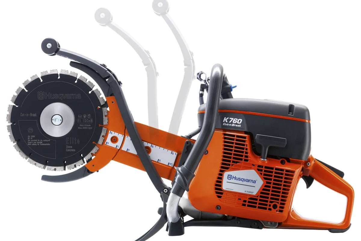 Mașină de tăiat beton și asfalt Husqvarna K 760 Cut-n-Break II, adâncime 400mm, diametru disc 230mm, putere 3,7kW, fără disc, cod 967195701