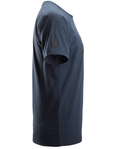Tricou de bărbați Snickers Workwear Logo, 65% poliester + 35% bumbac, 200 g/mp, 2590, Dark Navy Melange