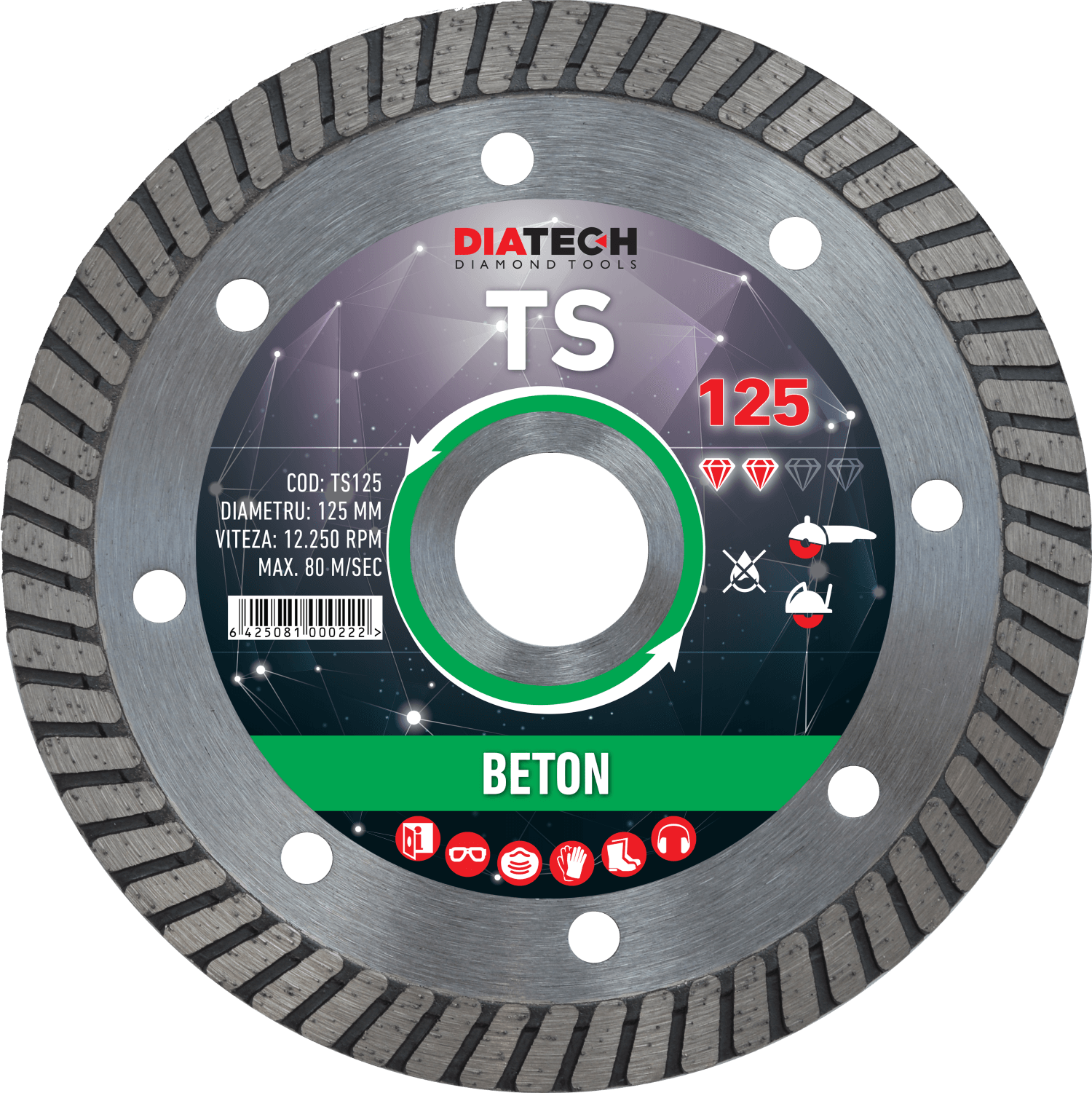 Disc diamantat pentru beton Diatech TS, 115-250mm - BIG STORE (Dynamic Tools SRL)