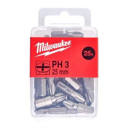 Set biți PH3 (25 buc) lungime 25 mm, Milwaukee cod 4932399588