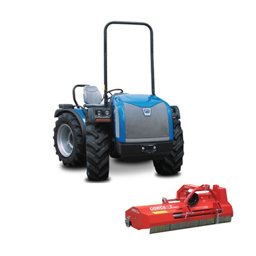 Tractor BCS Volcan K105 RS, 98CP + Tocător vegetal frontal / mulcher PTR 220