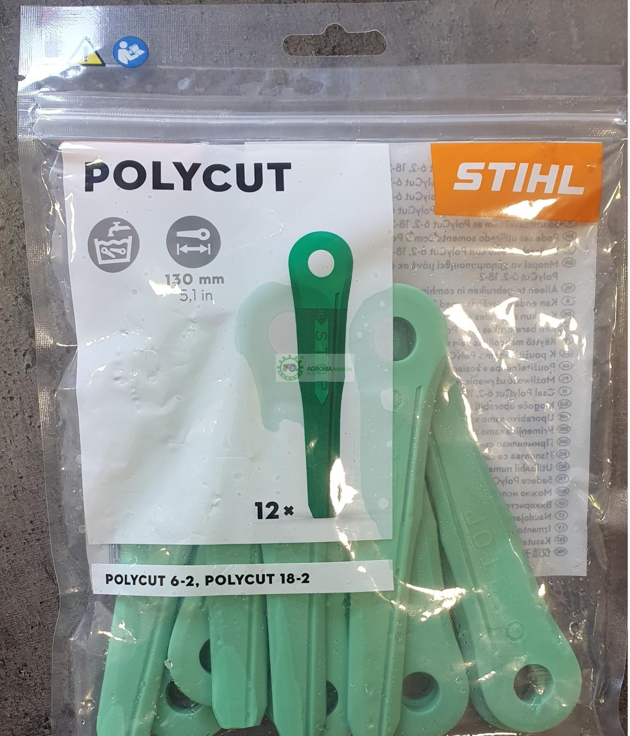 Set 12 bucăți cuțite Stihl pentru capuri de cosire PolyCut 6-2 şi 18-2, cod 40020071020