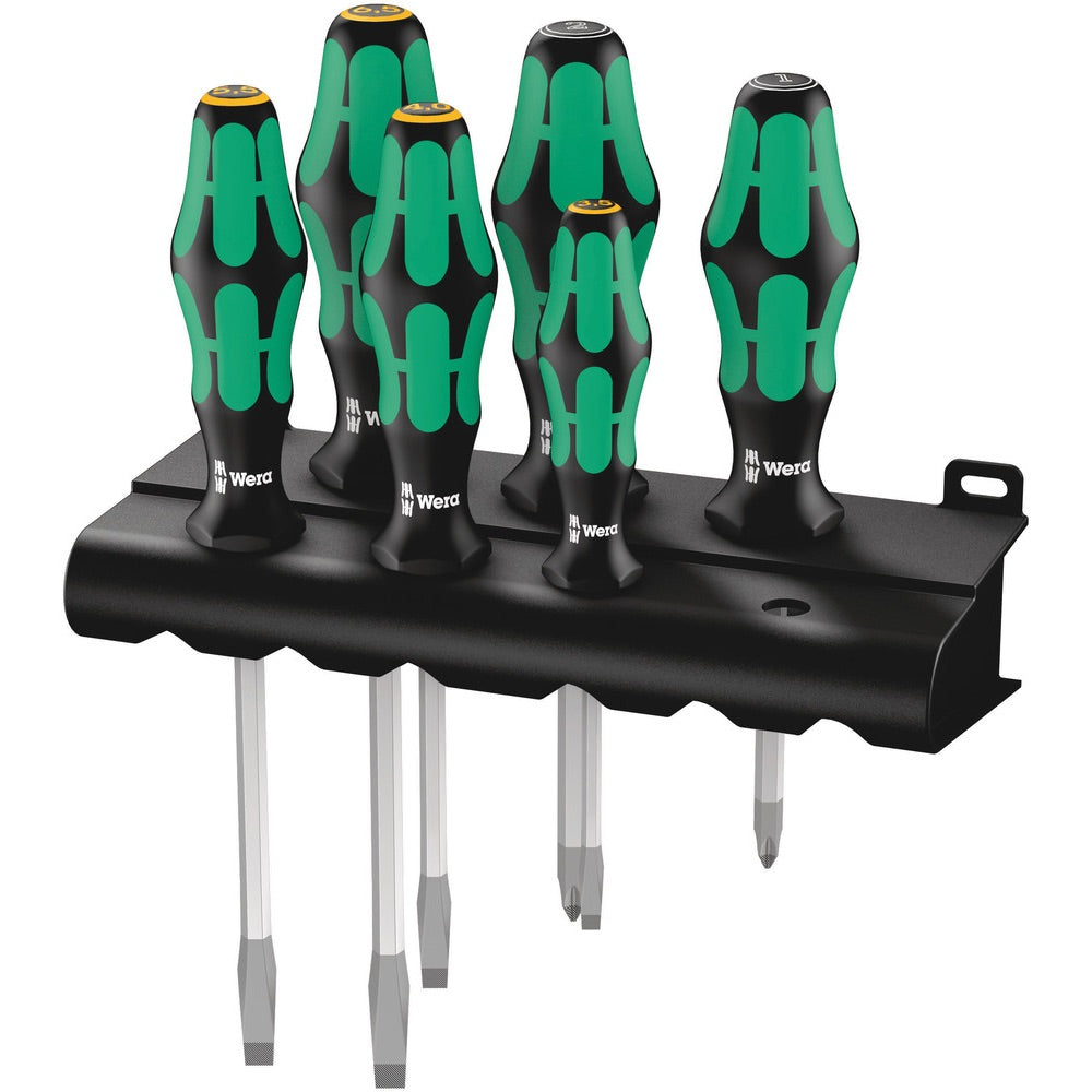 Set 6 x Șurubelniță cu stand, Wera Kraftform Plus 300 cap Drept+PZ, 05007681001