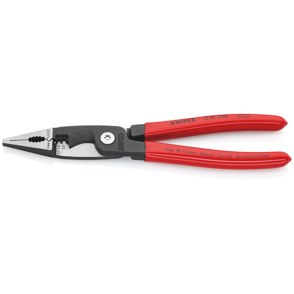 Clește pentru instalații electrice, multifuncțional, Knipex 1381200SB - BIG STORE (Dynamic Tools SRL)