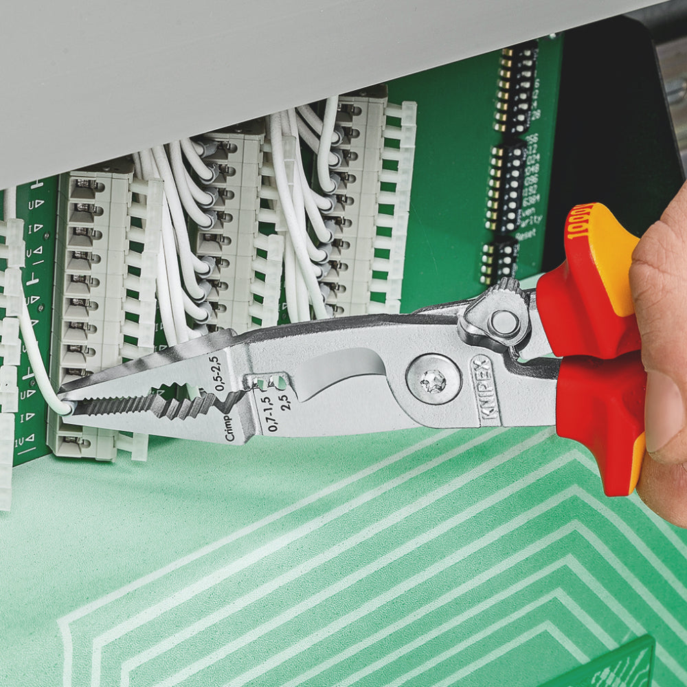 Clește Knipex pentru instalații pentru electricieni, cromat, 200 mm, cod 1396200