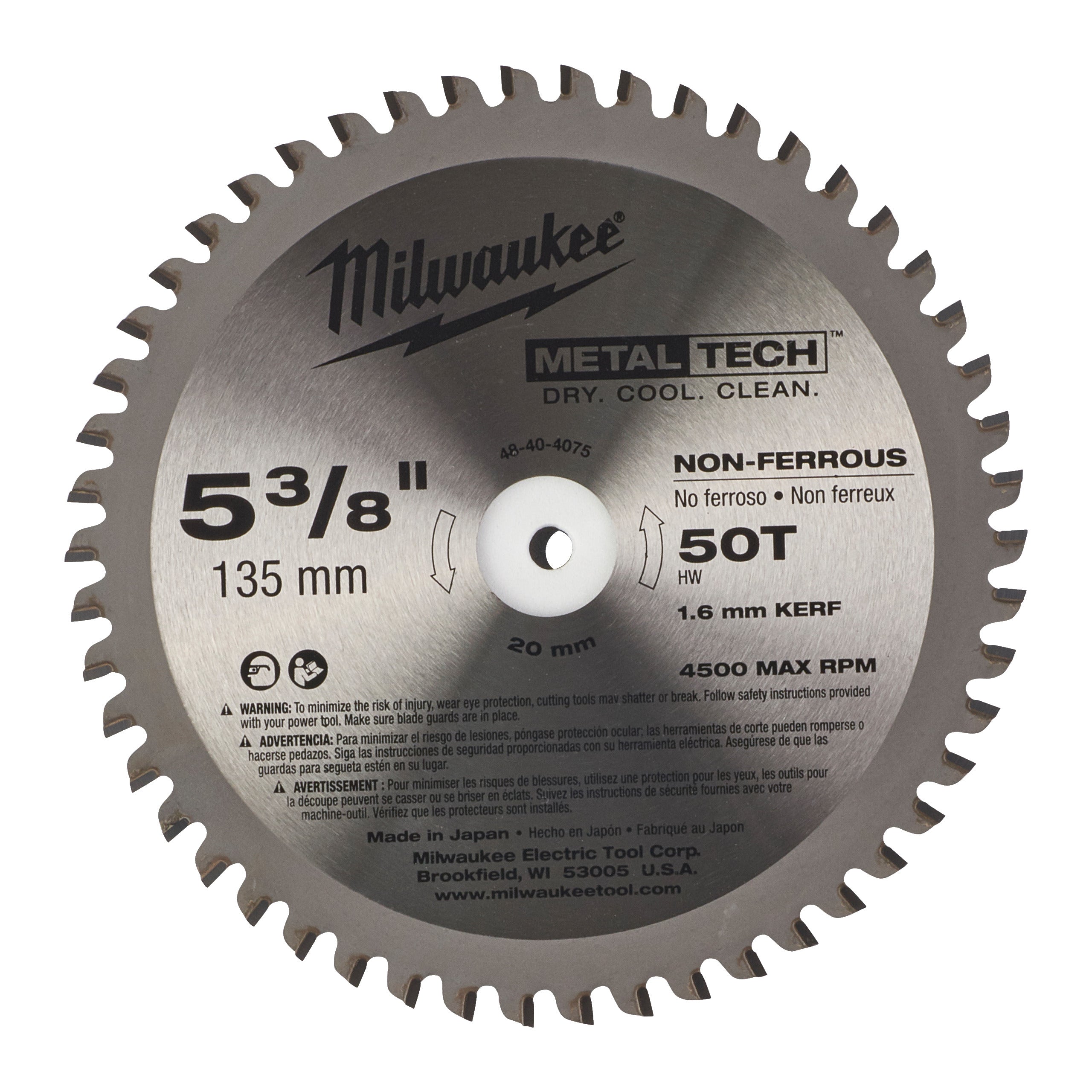 Pânză fierăstrău circular 135/20/50, pentru metal Milwaukee cod 48404075