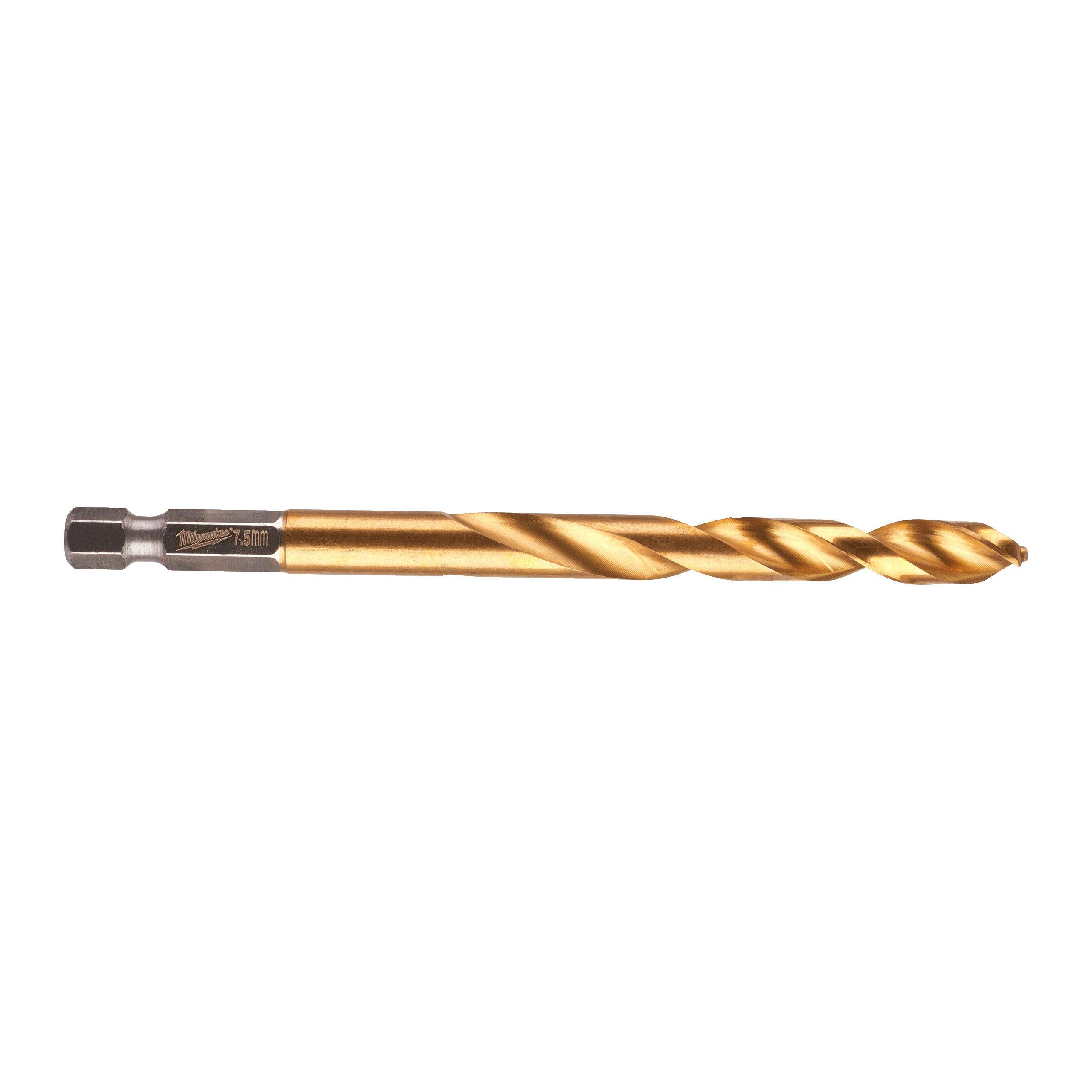 Burghiu pentru metal Milwaukee SHOCKWAVE™ HSS-GROUND TITAN, ø7,5mm, 48894718 - BIG STORE (Dynamic Tools SRL)