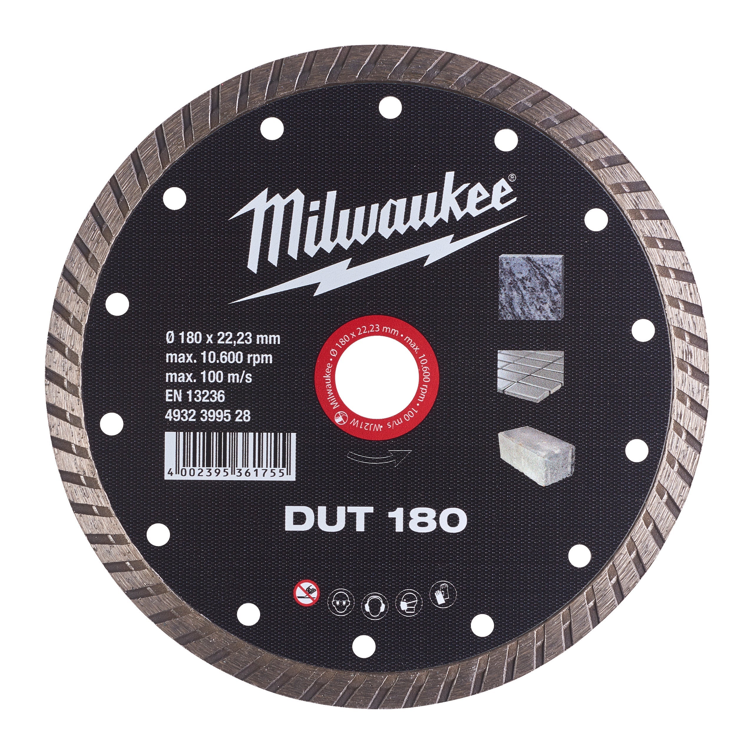 Disc diamantat DUT 180 x 22,2 mm, Milwaukee cod 4932399528