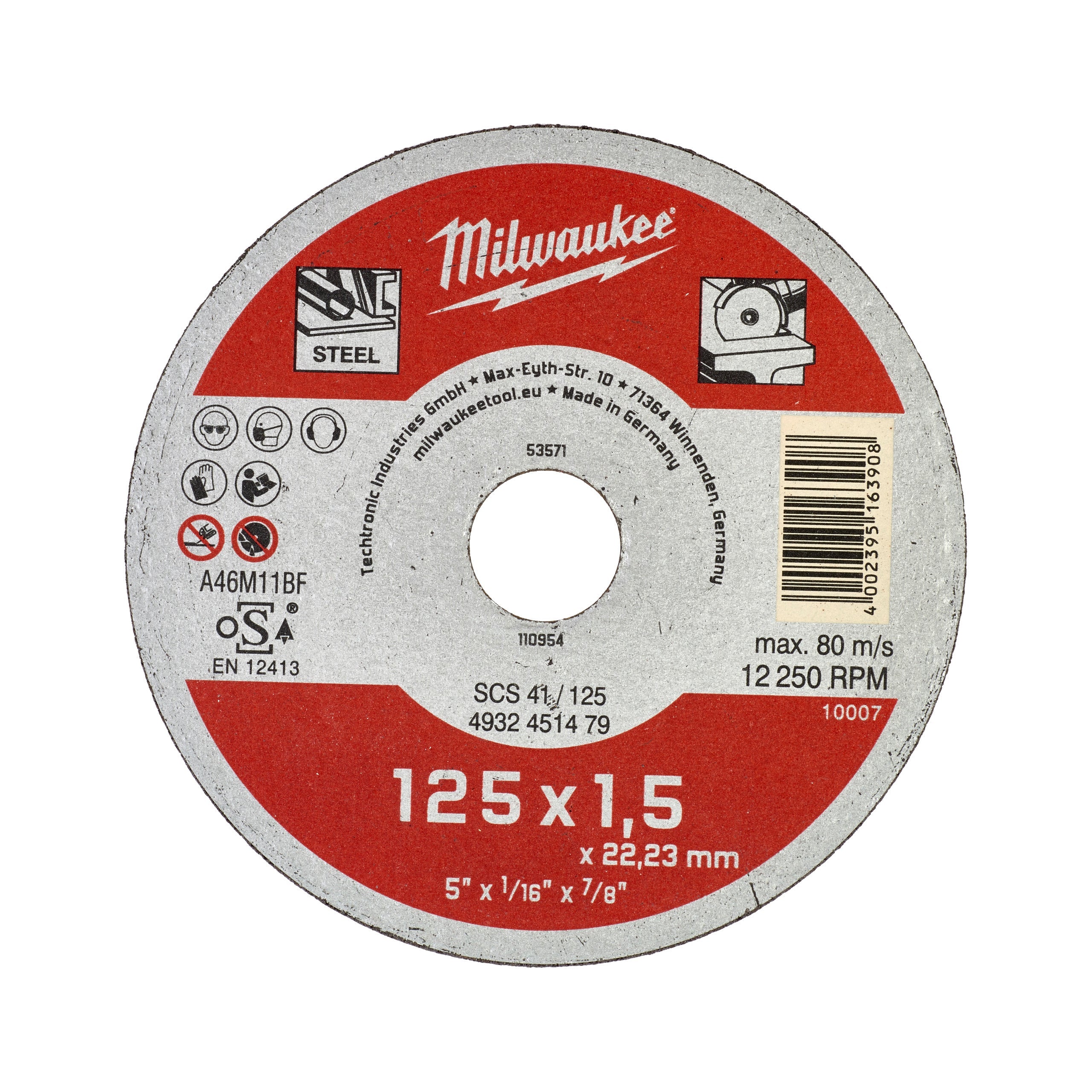 Discuri debitare metal - seria contractanți 125X1,5 Milwaukee cod 4932451479