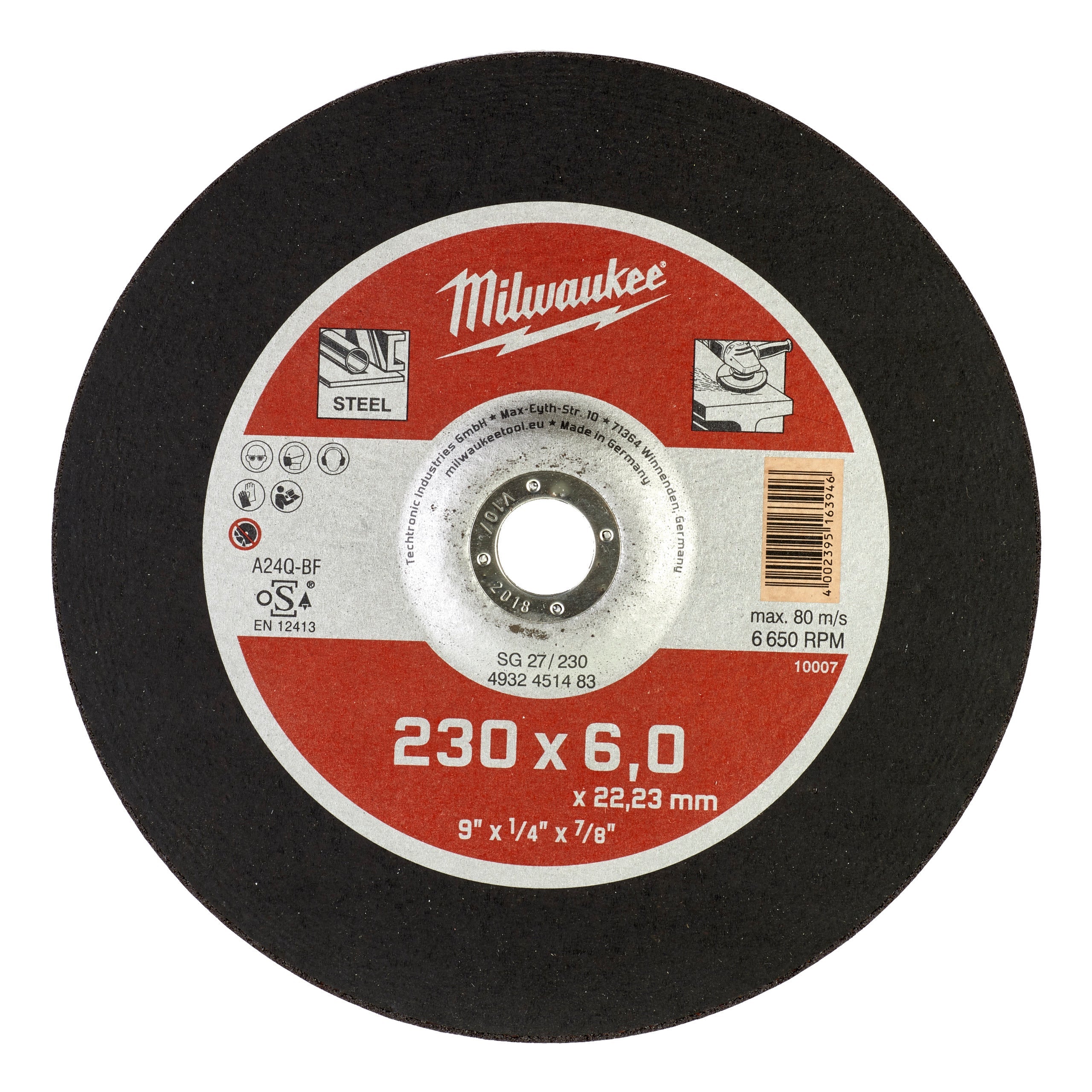 Disc pentru șlefuit metal Contractor 230X6 Milwaukee cod 4932451483