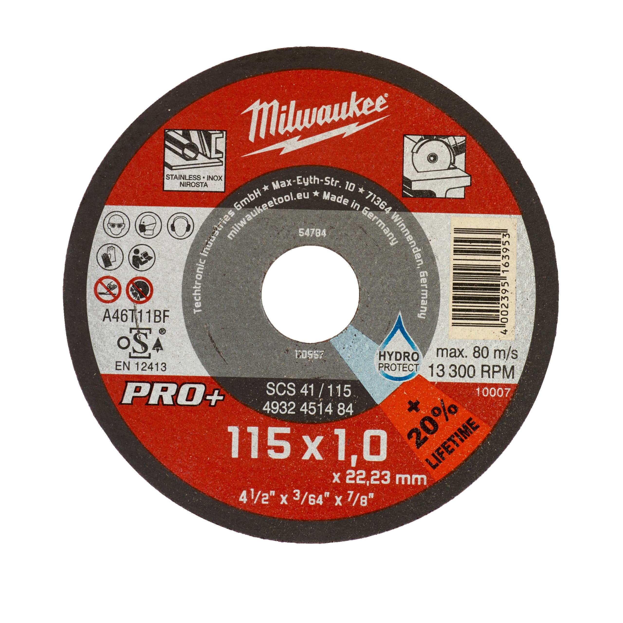Disc PRO+ pentru debitare metal 115X1 PRO+ Milwaukee cod 4932451484